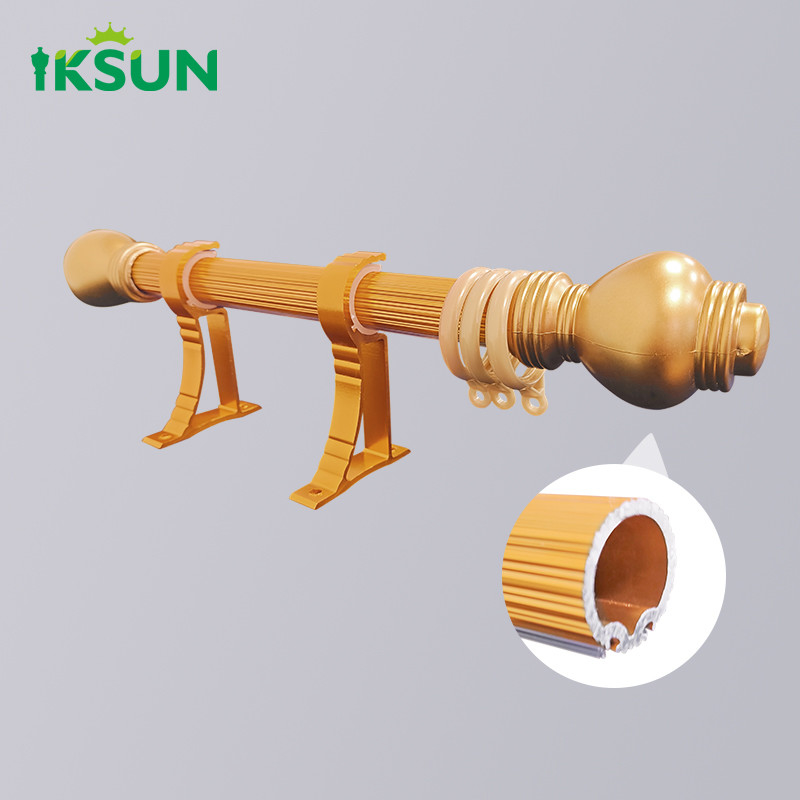 Aluminum Alloy Curtain Rod, Thickening, Nordic Simple, Mute Perforated Bracket, Side Mounted, Single Rod