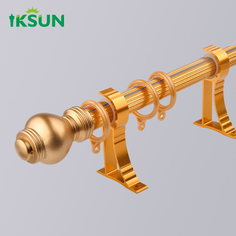 Curtain Roman rod thickened aluminum alloy curtain track Nordic simple mute perforated bracket side mounted single rod