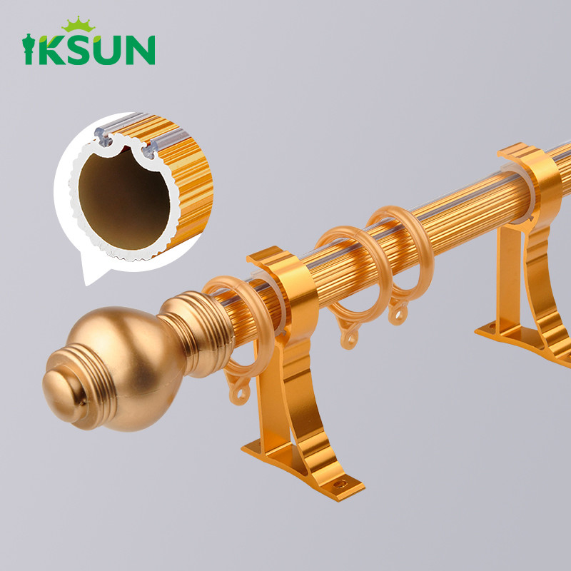 Aluminium Window Curtain Rods Set Decorative Pipe Double Hotel Curtain Rod Bracket
