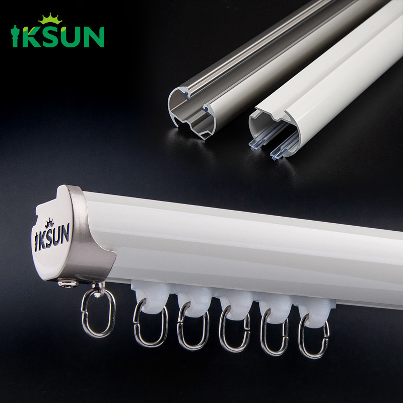 Colorful Double Ceiling Aluminium Curtain Track Rail Heavy Duty