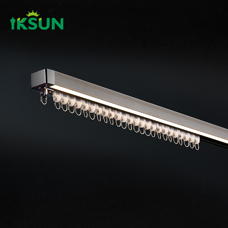 Heavy Duty Aluminium Curtain Accessories Curtain Rail Track With LED Light