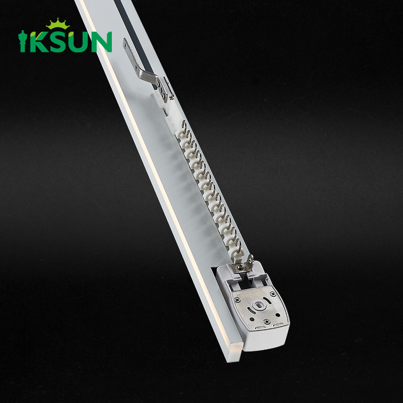 Smooth Silent  Electric Curtain Track Light  Linear Electrophoresis LED Strip Rail System  For Bay Windows