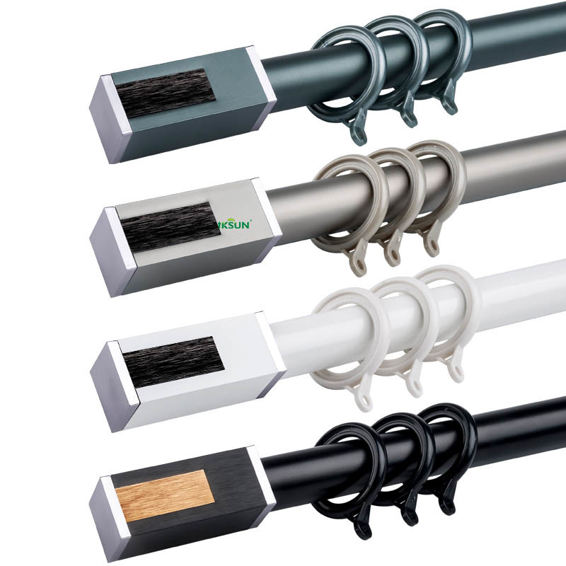  Contemporary Classical Roma Pole Aluminium Wall Mout Curtain Rods Set For Home