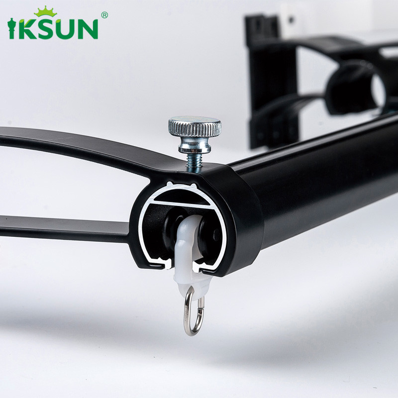 Manufacturer Aluminum Roman Poles  Smooth Mute Curtain Rods With Round Finials Rings Brackets