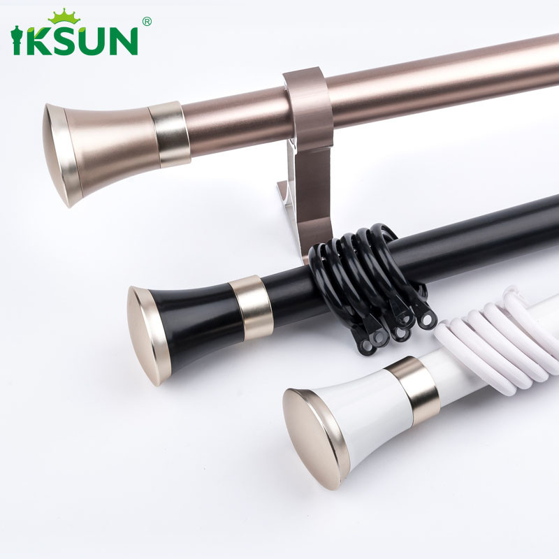Extendable Curtain Pole Decorative Wall Mouted Curtain Rods Set For Home Decoration