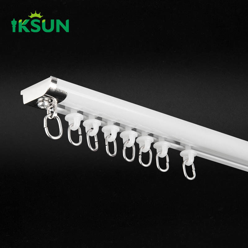 Stable Installation Window Ultra Thin Track Wall Mounted Aluminium  Curtain Track For Bay Windows