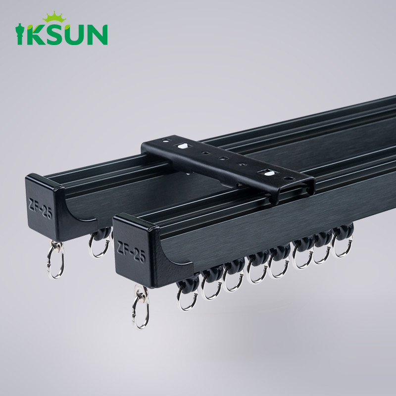 Long-Lasting Luster Curtain Rail Single Aluminium Curtain Track For Convenient Installation With Mute Strip