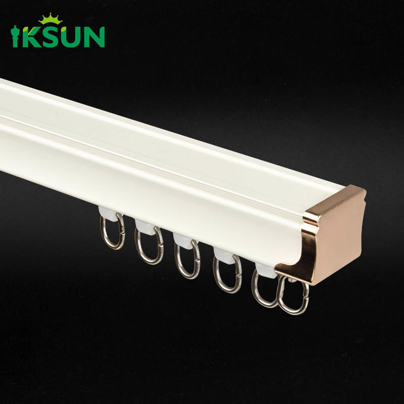 High Quality Aluminum Wall Mounted Curtain Track Single Double  Curtain Rail Individual Package