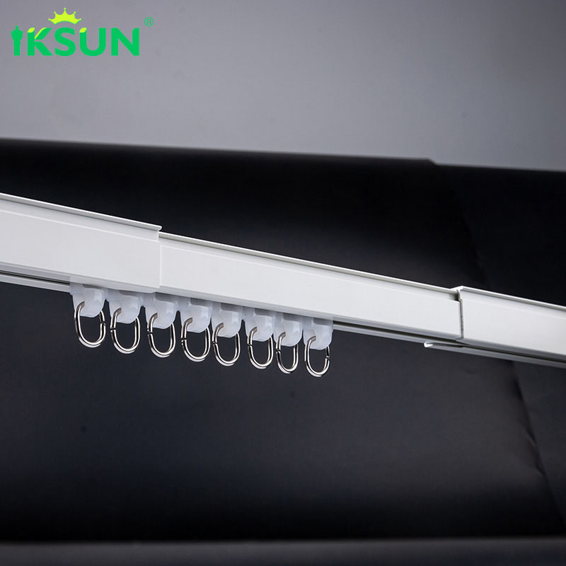 Aluminium Alloy Telescopic Curtain Track , Single Wall Mount Fitted Curtain Rail