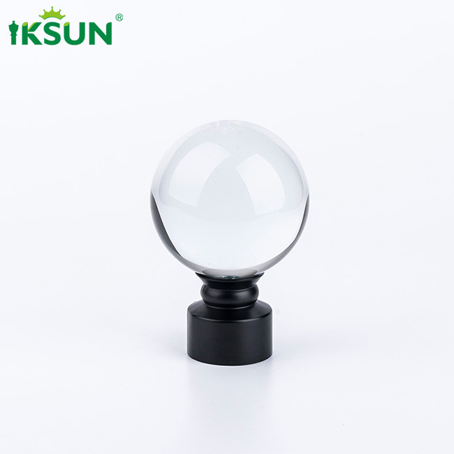 Modern Elegant Curtain Rod Finials Crystal Glass Material For Home Hotel