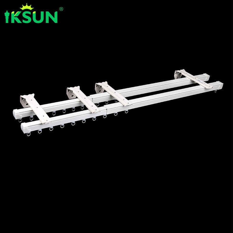Extrusion Wall Mount Telescopic Curtain Track Ripple Fold Aluminium Material
