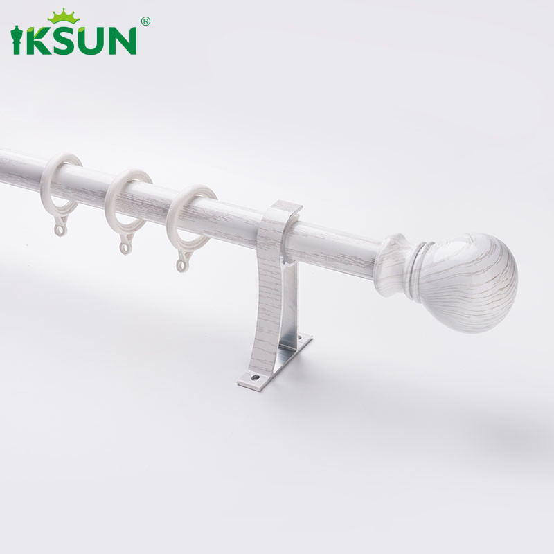 Wall Mounted Wood Curtain Rod Set Fireproof Rustproof Waterproof